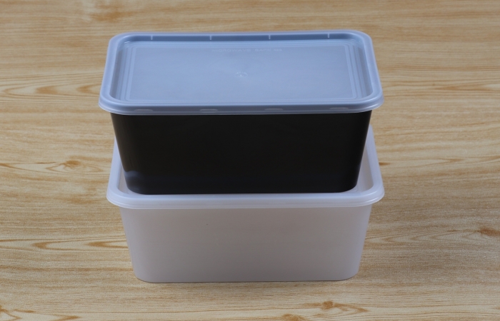กล่องอาหารเหลี่ยม 1000 ml+ฝาสีขุ่น
